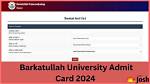 Barkatullah Vishwavidyalaya University Admit Card 2022 - 2023 Hall Ticket