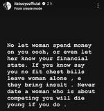 Don’t Let a Woman Spend Money on You or Know Your Financial State – Bbnaija’s Tuoyo Advises