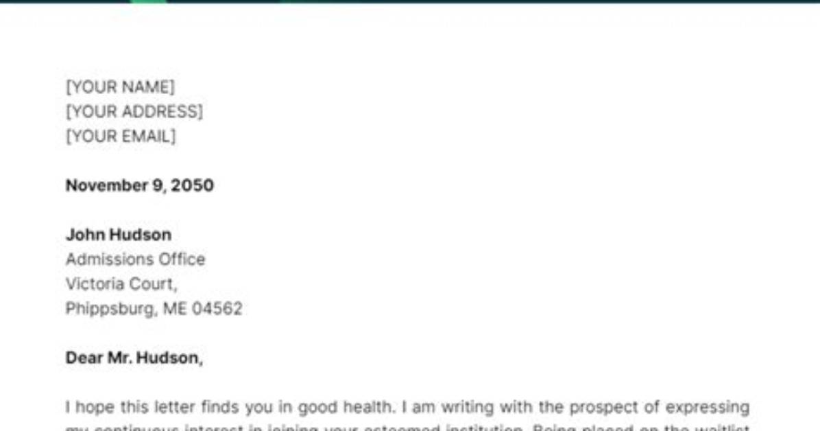 How to Write a Waitlist Letter