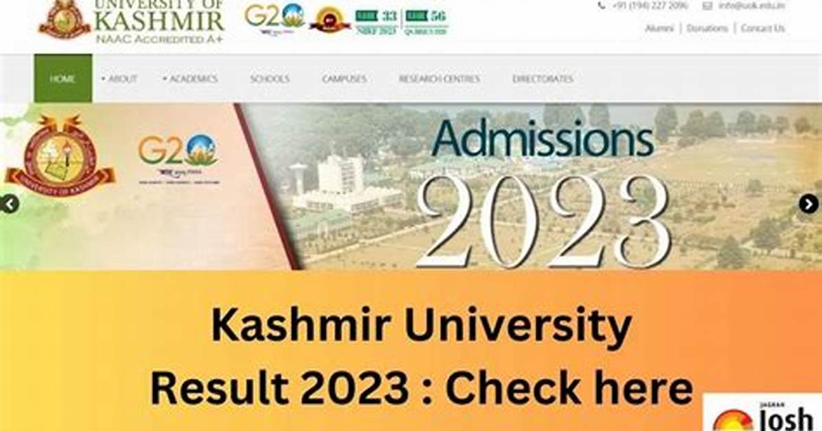 Kashmir University Result 2022 - 2023 (Result out @Kashmiruniversity. Net) Date