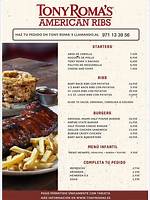 Tony Roma's Menu and Prices - Sarkariresult