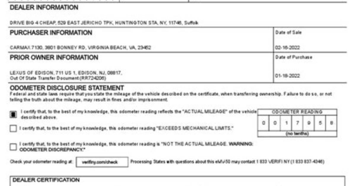 What Does Ny Mv 907A Salvage Certificate Mean